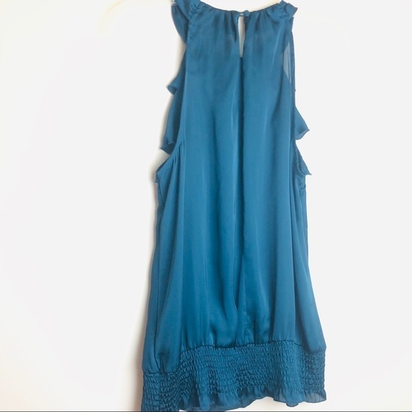 Apt. 9 Teal Blue Boho Ruffles Sleeveless Trapeze Halter Top Size M - Picture 5 of 5